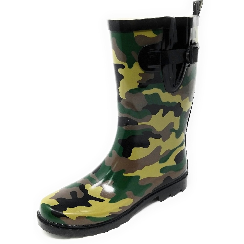 Women Mid-Calf Rubber Rain Boots, 11" Como Rainboots - Picture 3 of 4